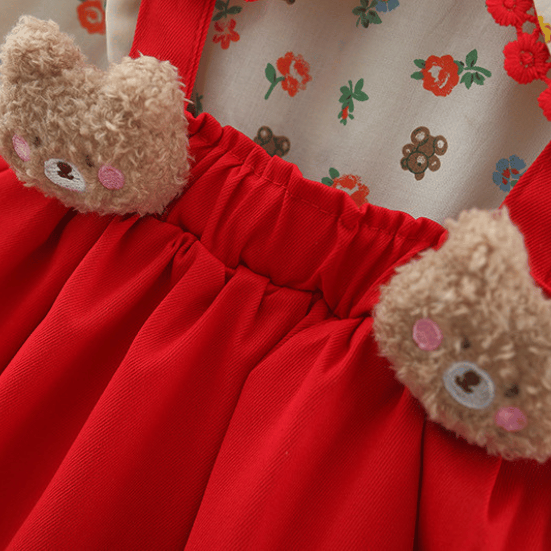 Bear Floral Skirt Set