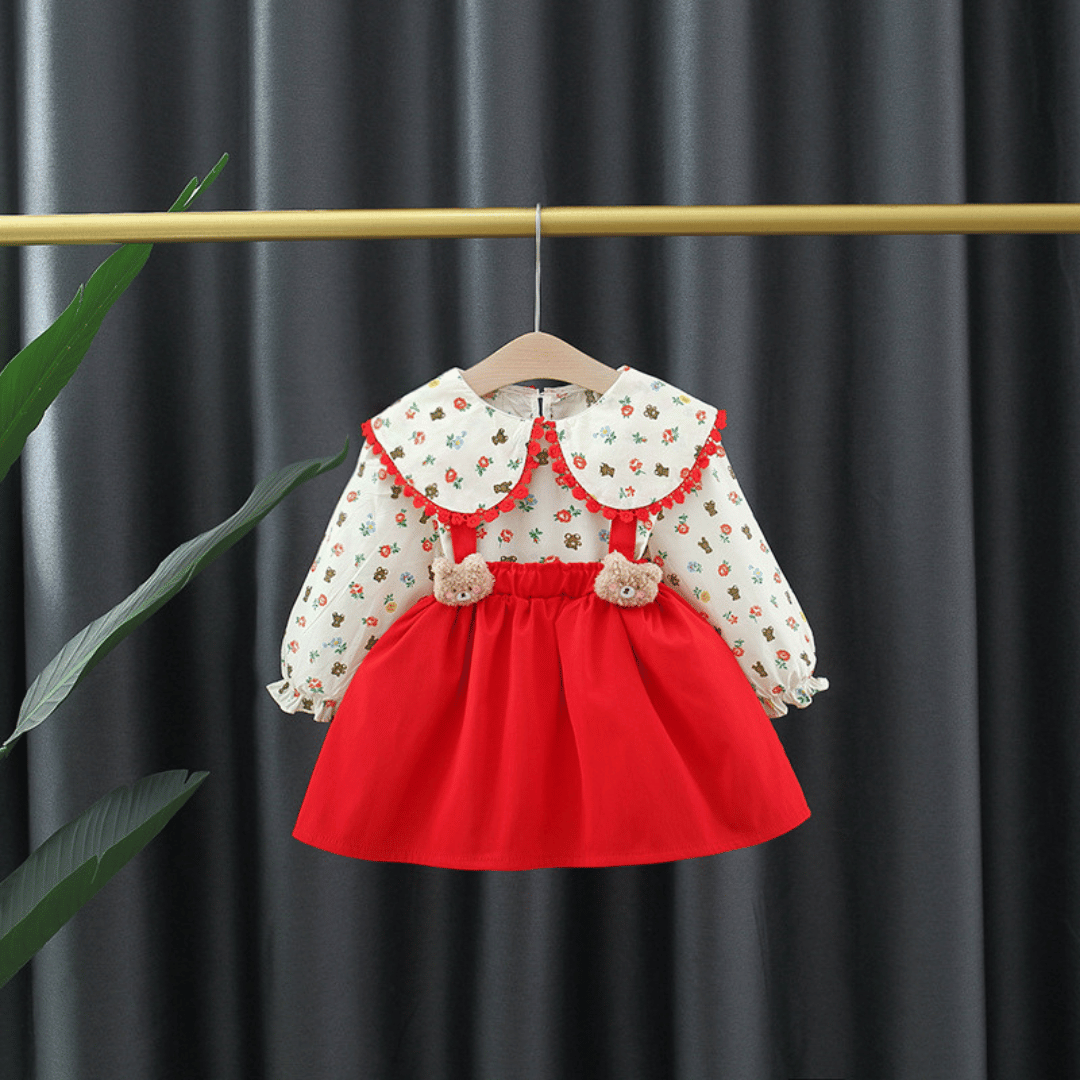 Bear Floral Skirt Set