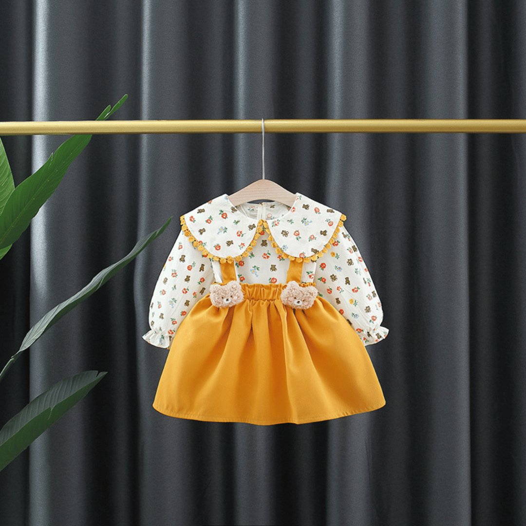 Bear Floral Skirt Set