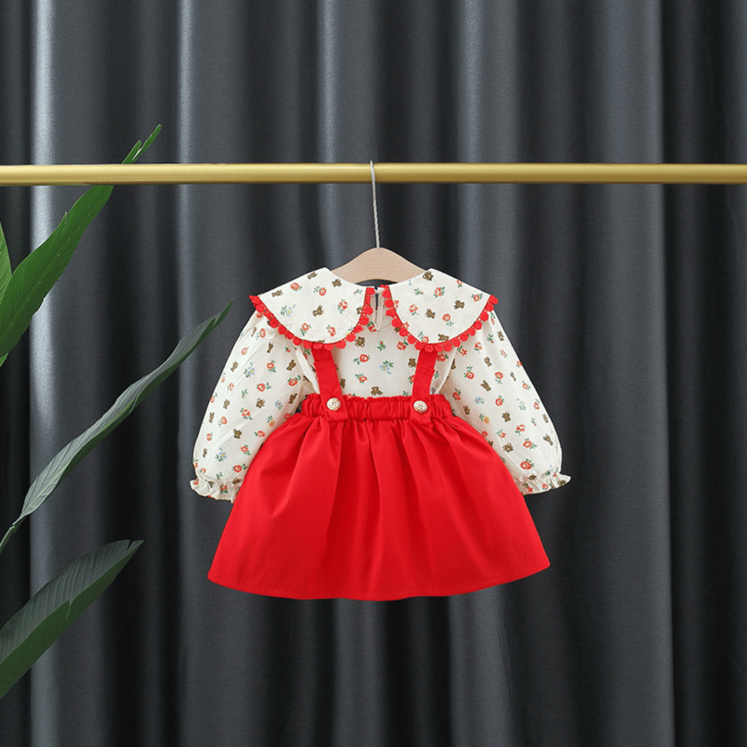 Bear Floral Skirt Set