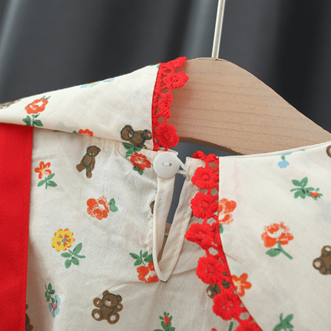 Bear Floral Skirt Set