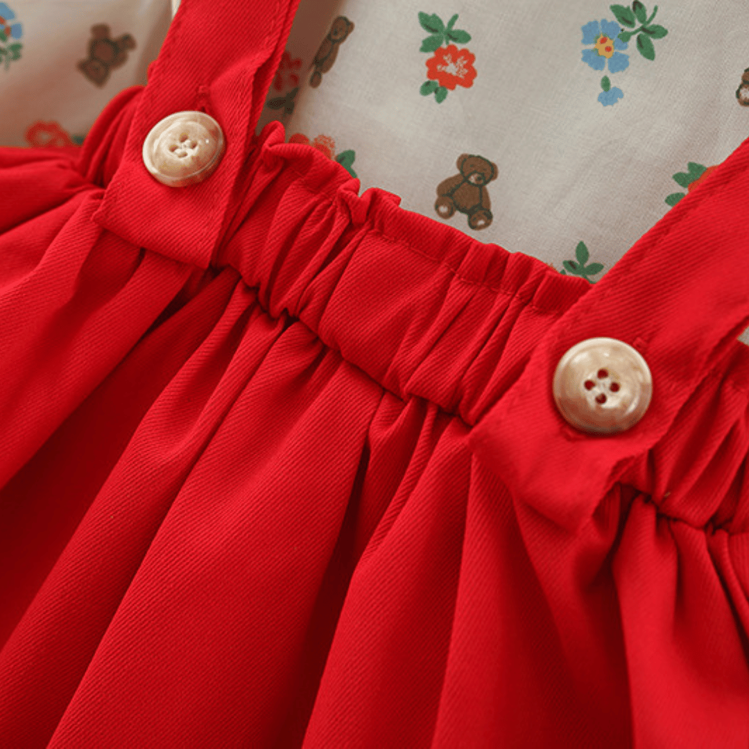 Bear Floral Skirt Set