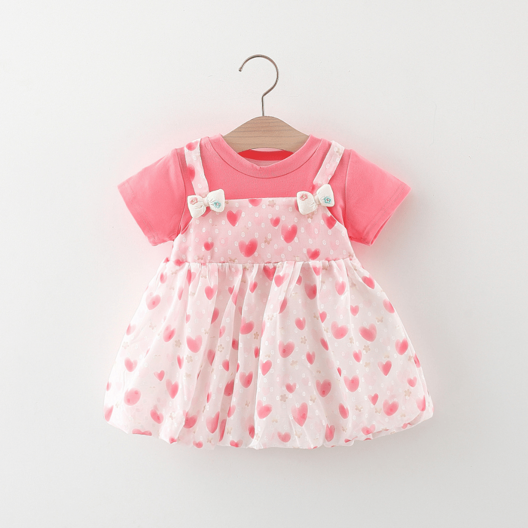 Twin Bow Heart Girls Dress