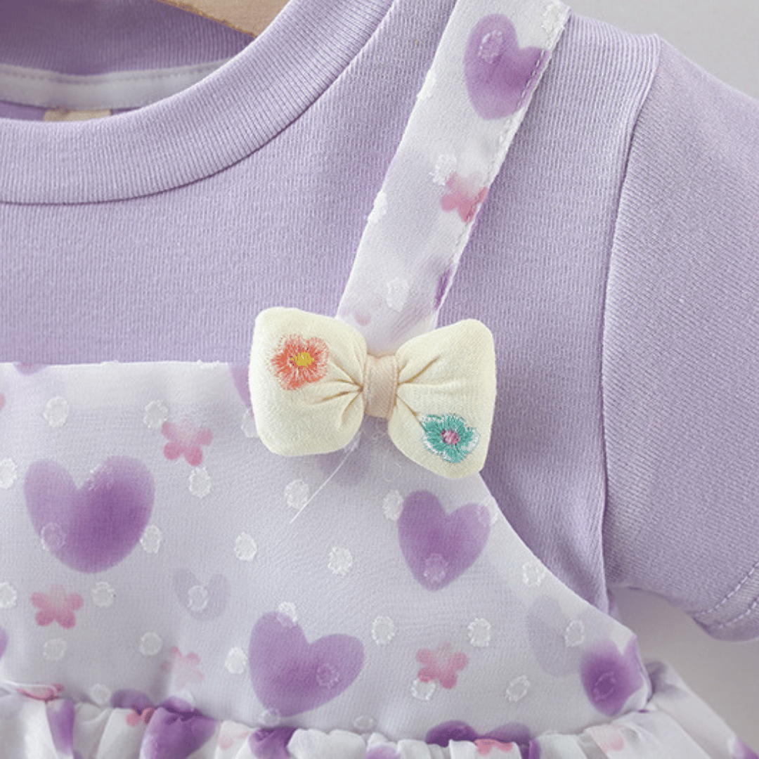 Twin Bow Heart Girls Dress