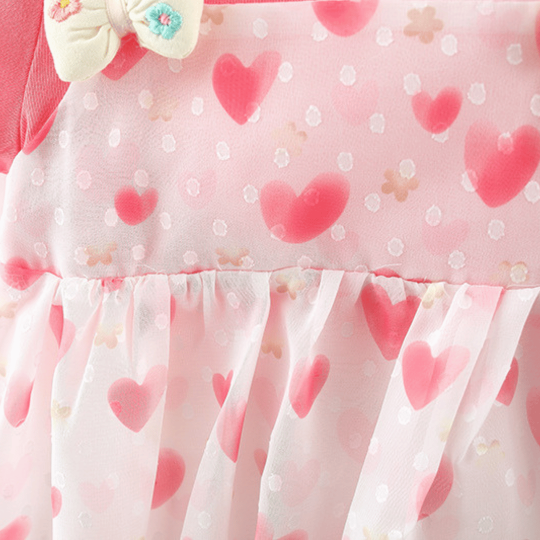 Twin Bow Heart Girls Dress
