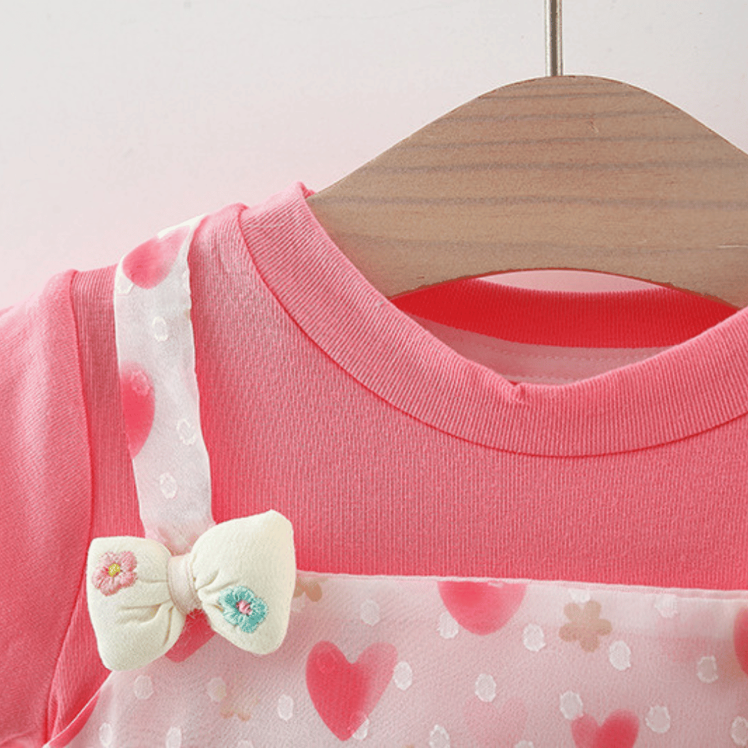 Twin Bow Heart Girls Dress