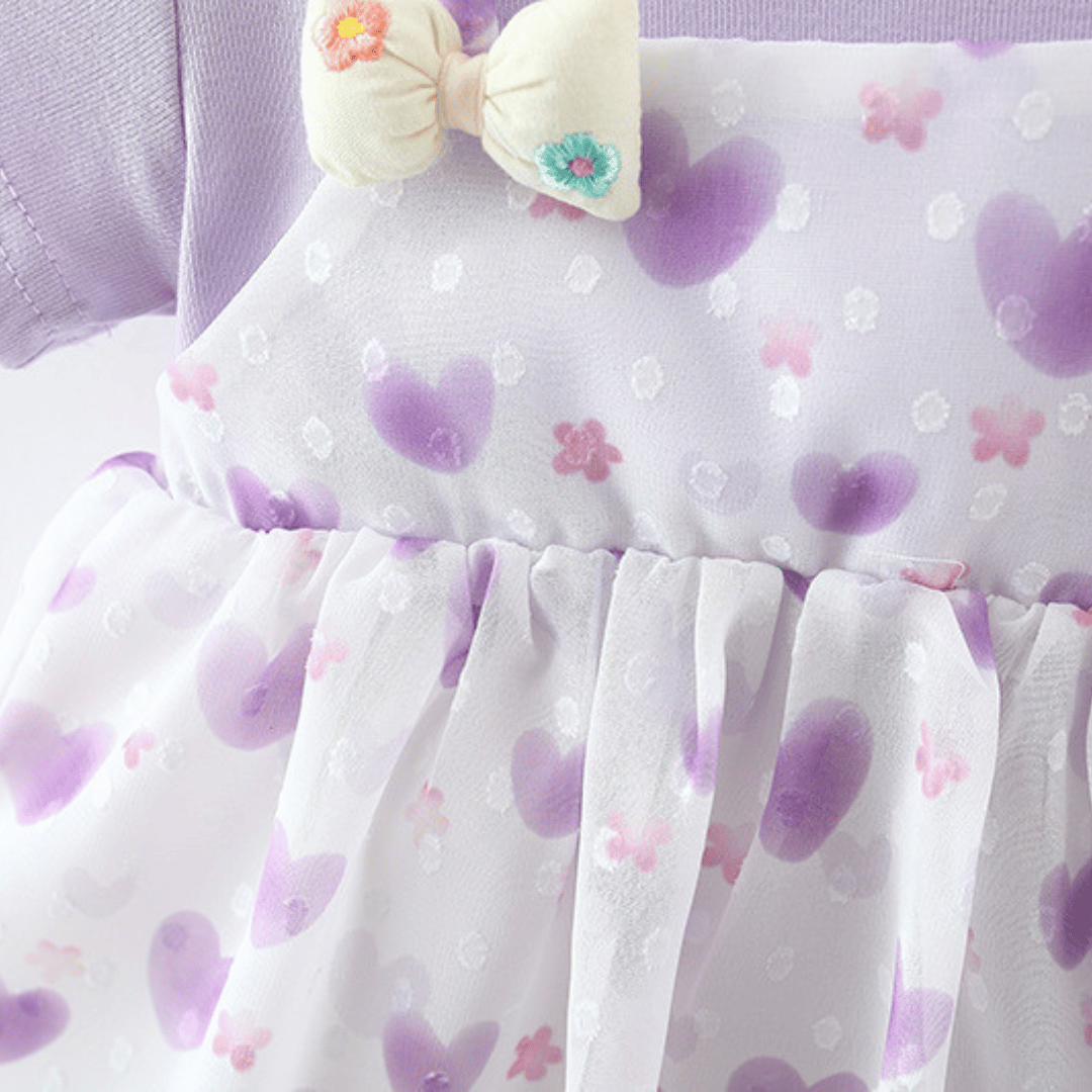 Twin Bow Heart Girls Dress