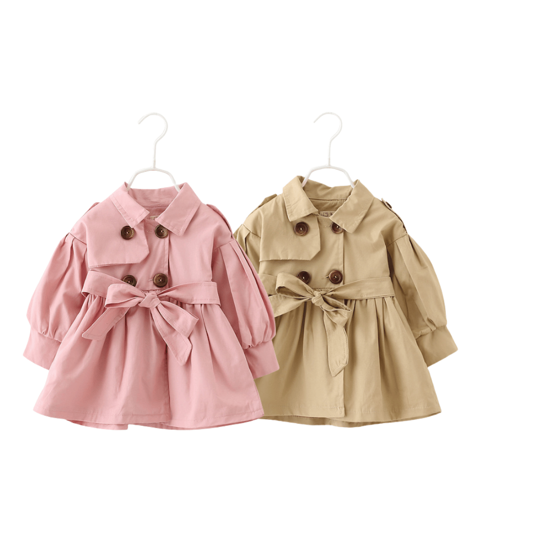 Girls Lapel Wind Coat