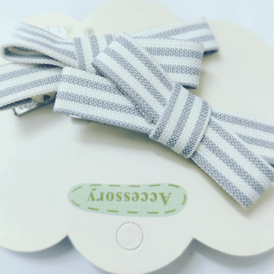 Striped Bow Hair Clips