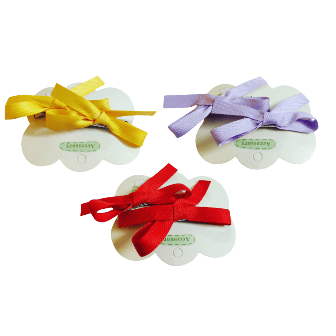 Mini Satin Bow Clips