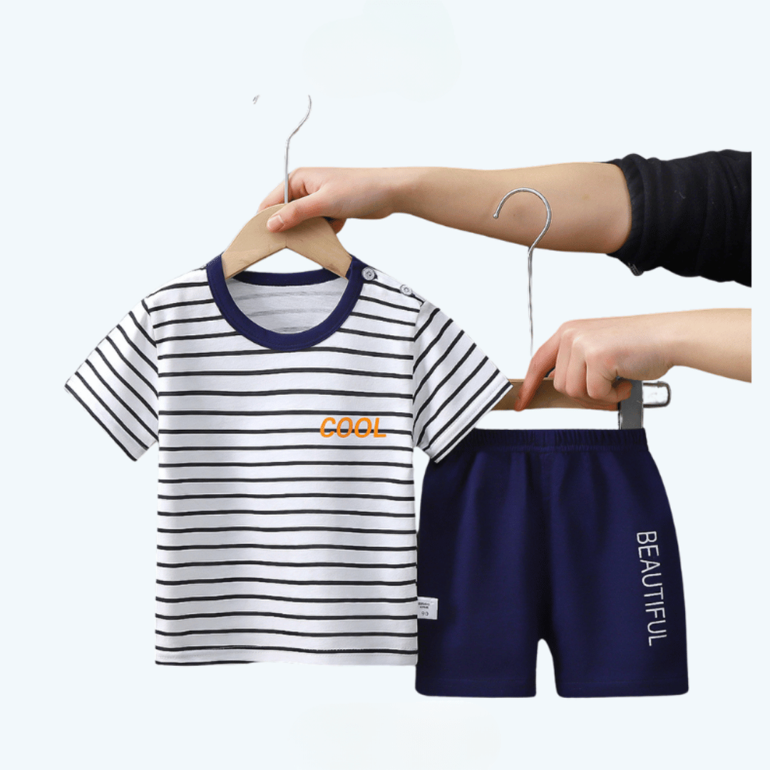 Baby Boy Stripe T-Shirt & Shorts Set