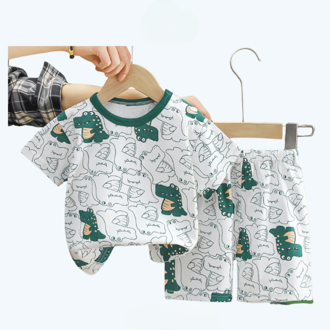 Green Crocodile Kids T-Shirt & Shorts Set