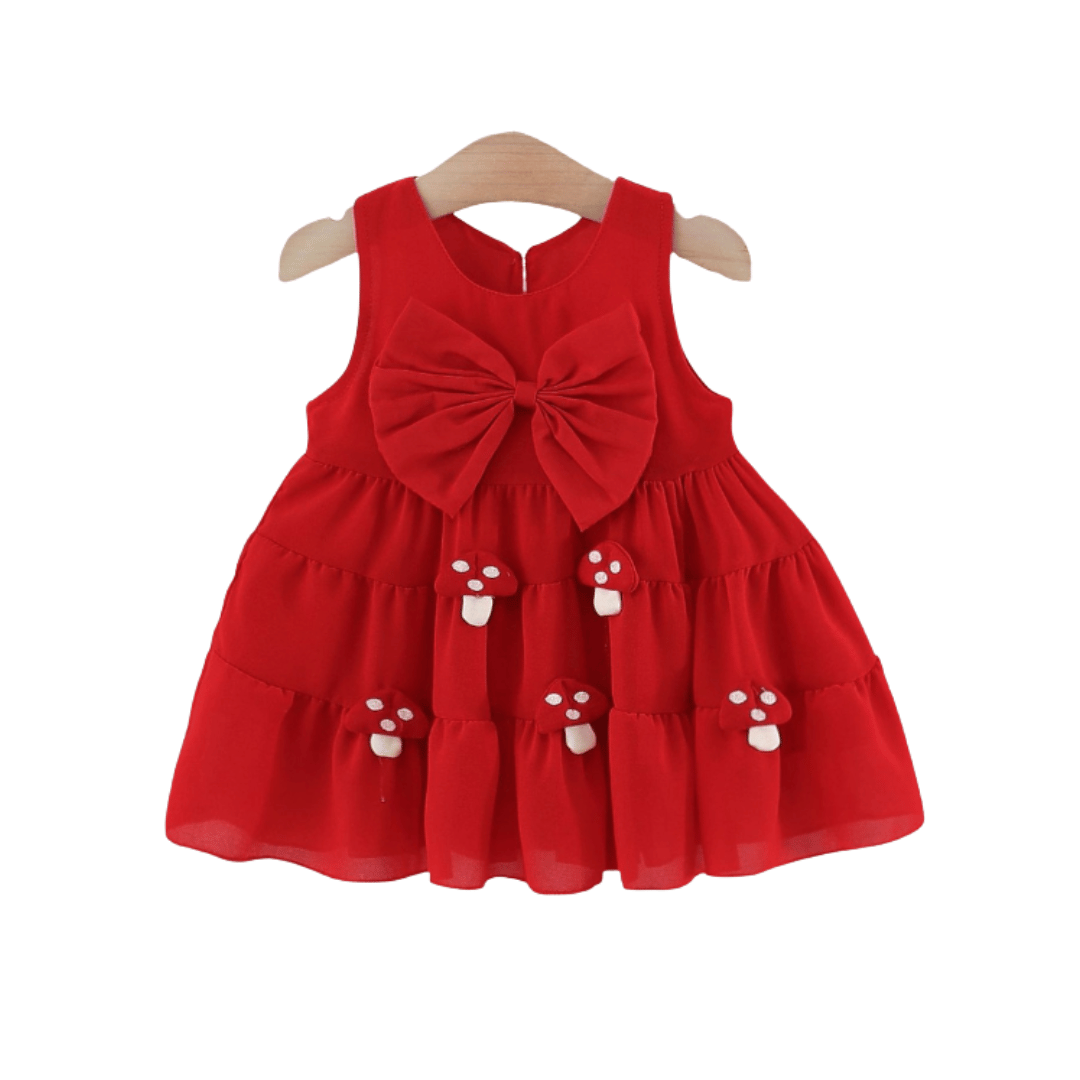 Cute Bow Bunny & Mushroom Dress