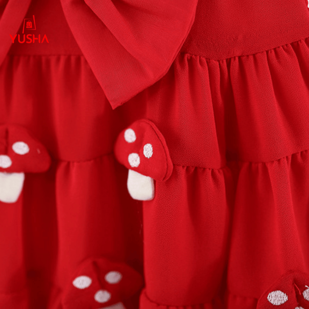 Cute Bow Bunny & Mushroom Dress