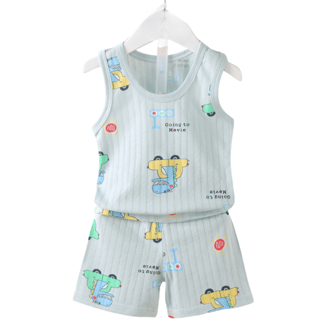 Car Dinosaur Baby Vest & Shorts Set