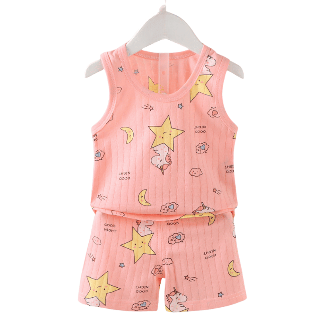 Pink Star Baby Vest & Shorts Set
