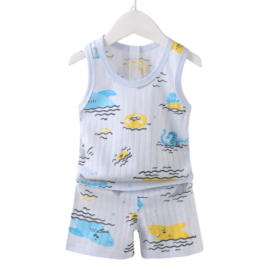 Blue Shark Baby Vest & Shorts Set
