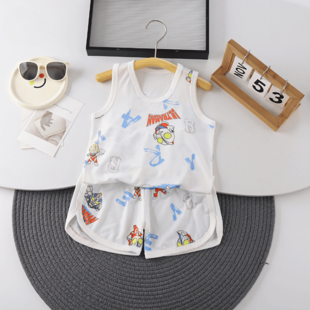 Ultraman Boys Ice Silk Vest & Shorts Set
