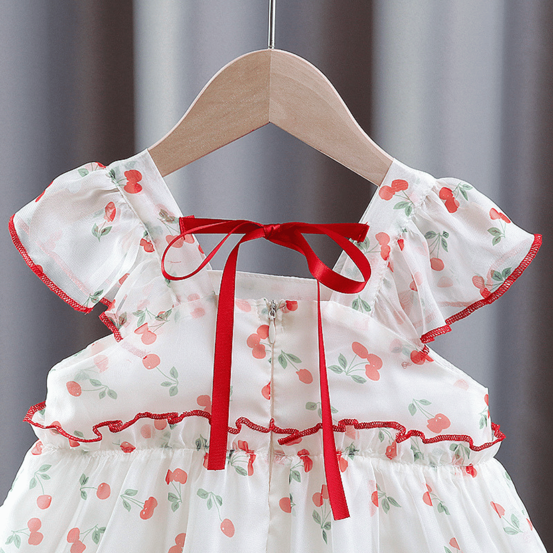 Cherry Bow Chiffon Dress