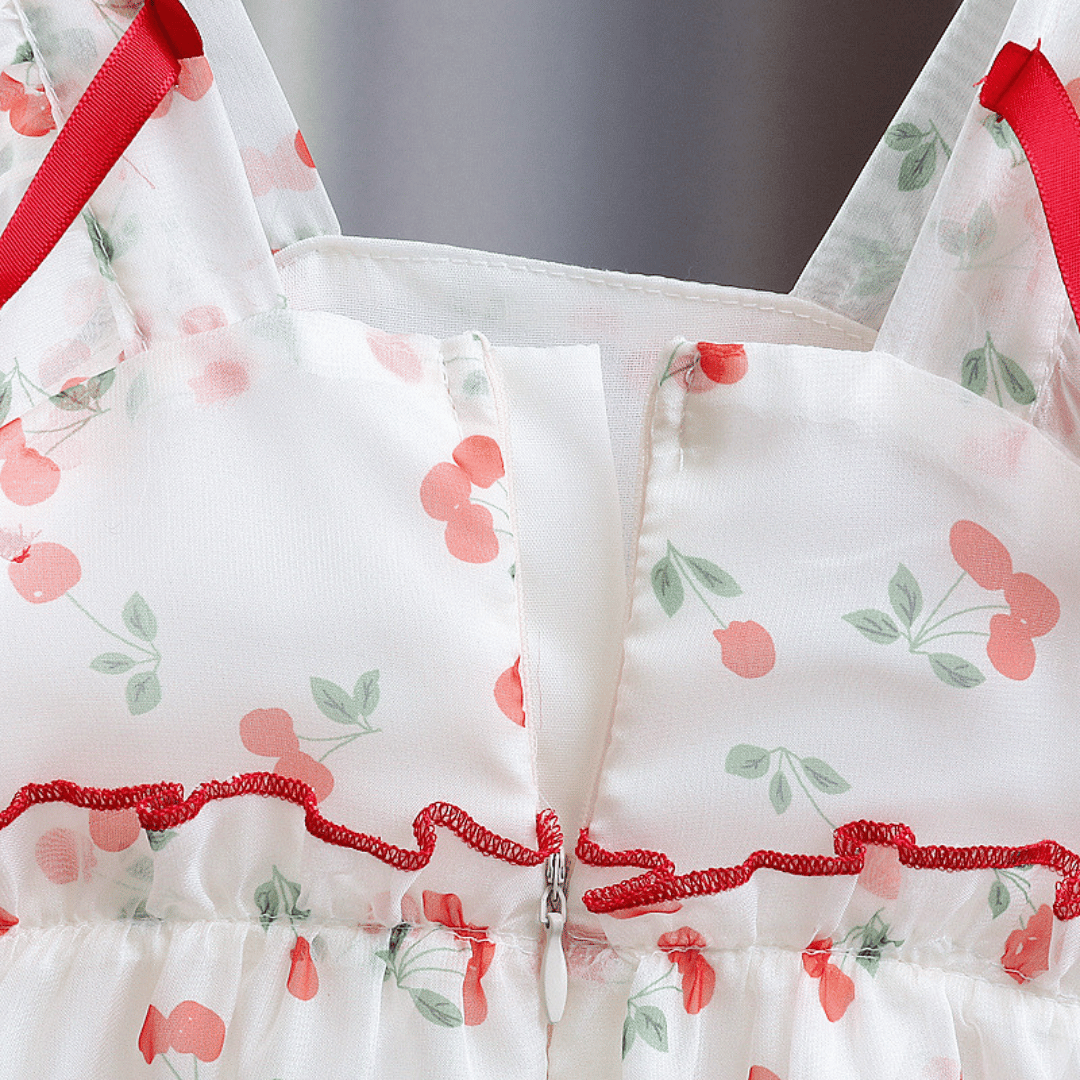 Cherry Bow Chiffon Dress