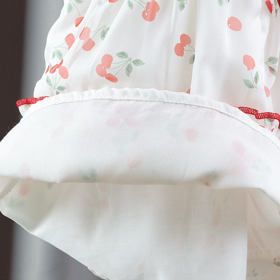 Cherry Bow Chiffon Dress