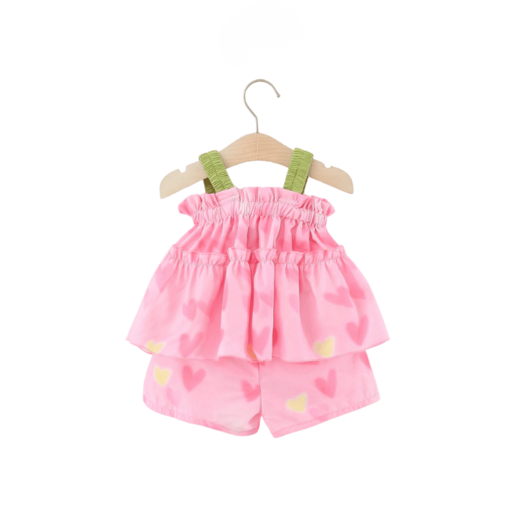Two-Tulip Love Girls Chiffon Sling Two-Piece Set