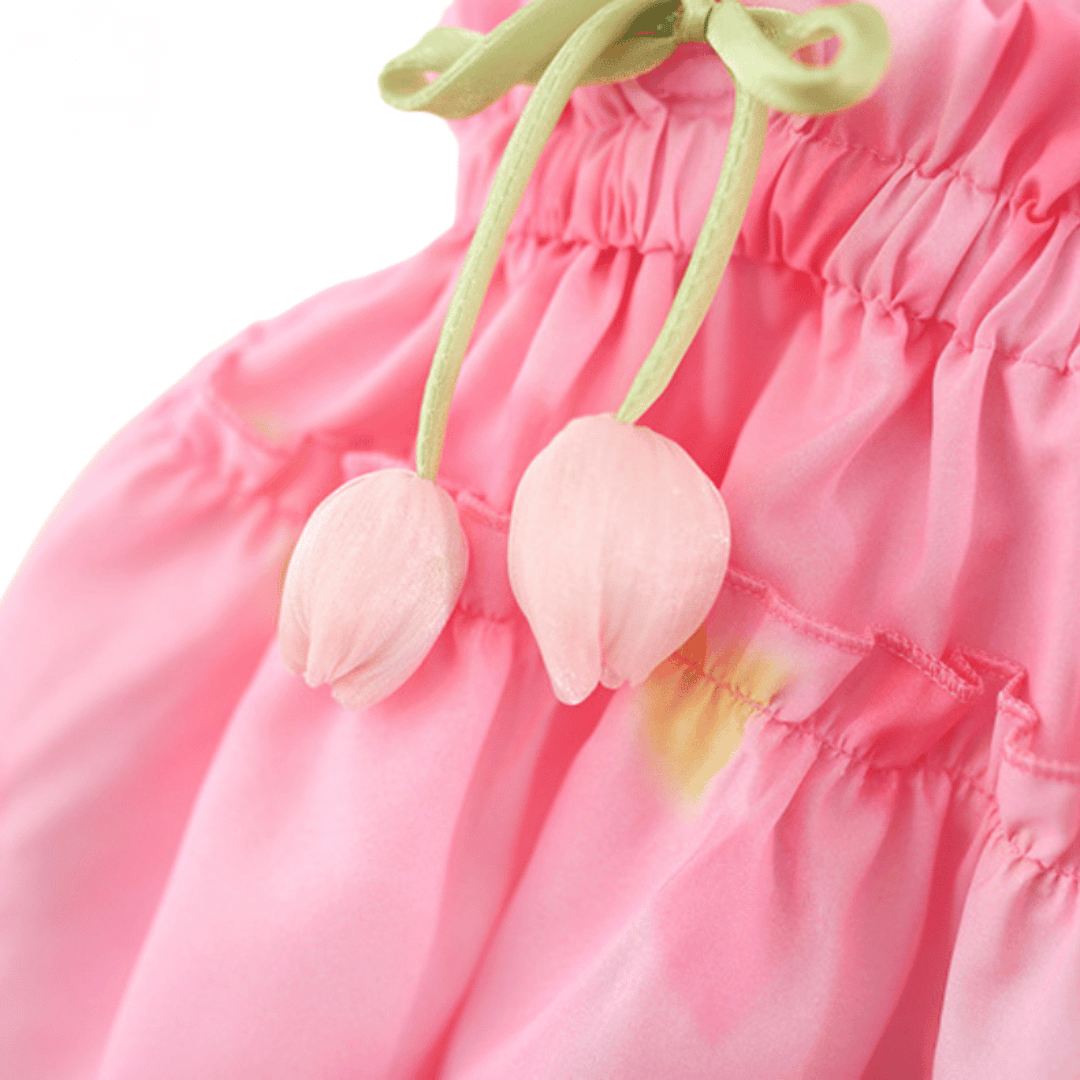 Two-Tulip Love Girls Chiffon Sling Two-Piece Set