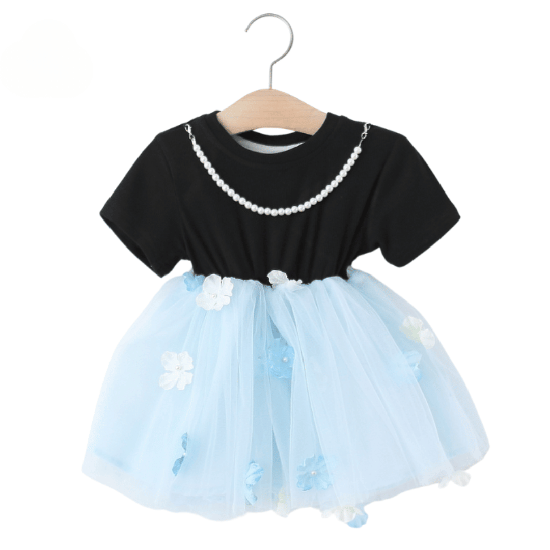 Floral Petal Mesh Party Dress