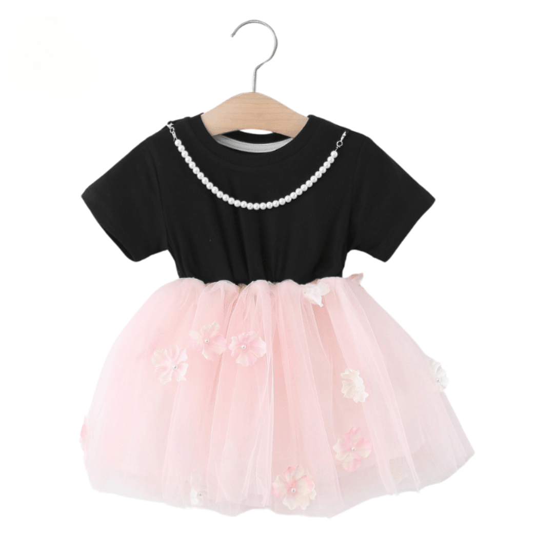 Floral Petal Mesh Party Dress