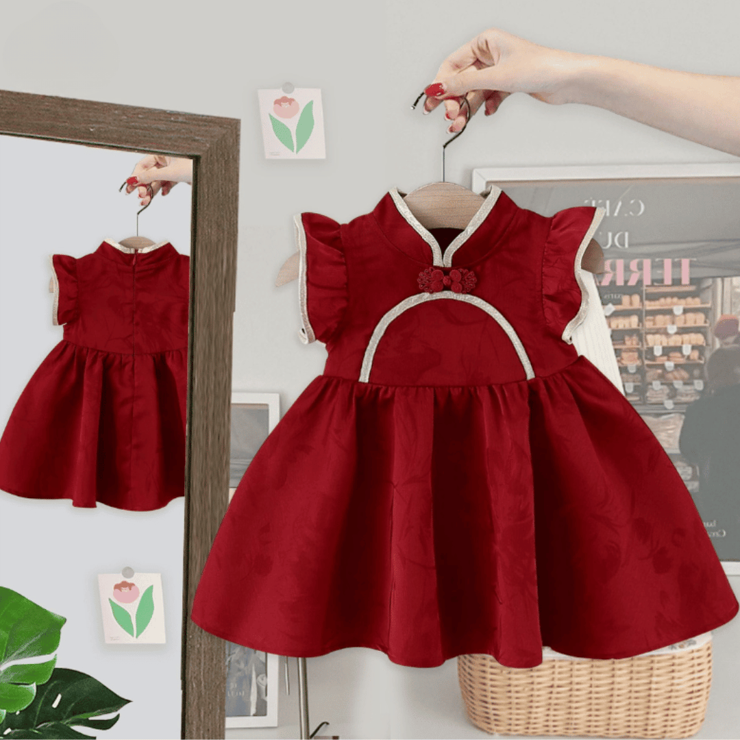 Ruby Blossom Hanfu Style Sleeveless Dress