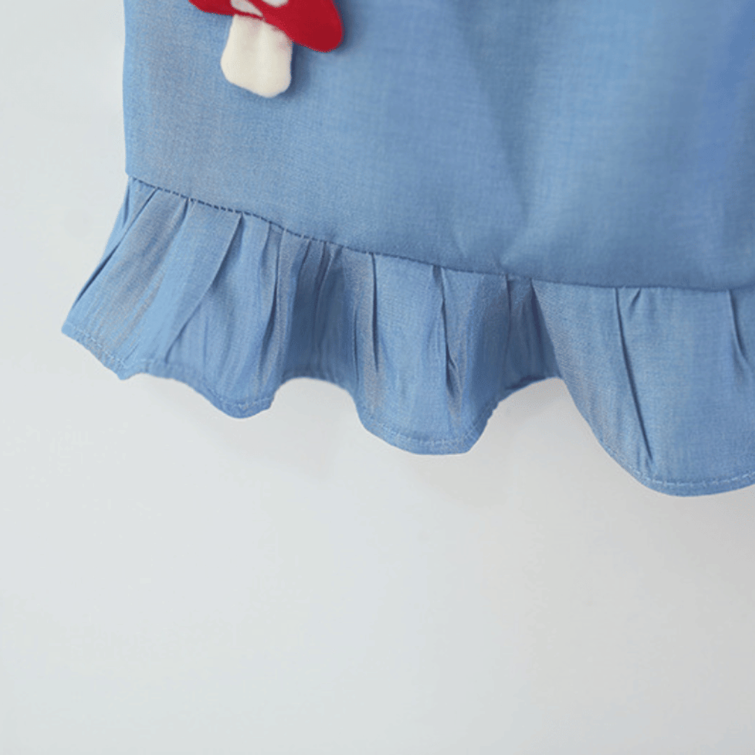 Sky Blue Mushroom Garden Girls Ruffle Set