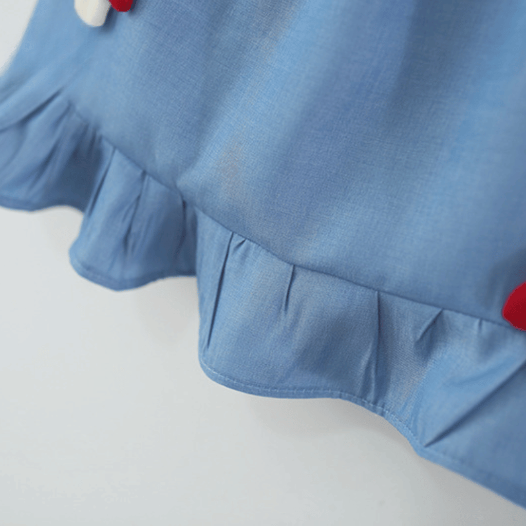 Sky Blue Mushroom Garden Girls Ruffle Set