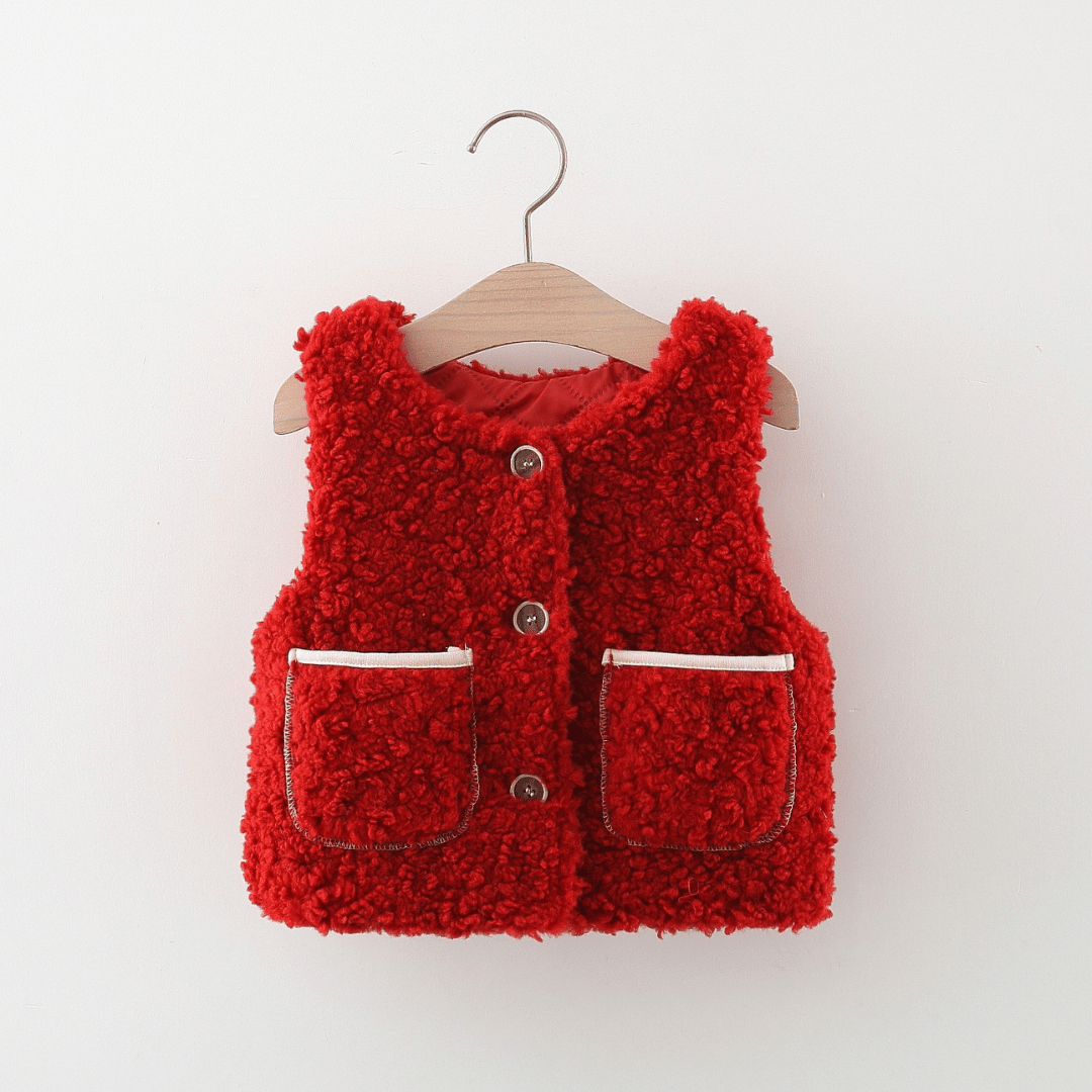 Fluffy Rabbit Embroidered Vest