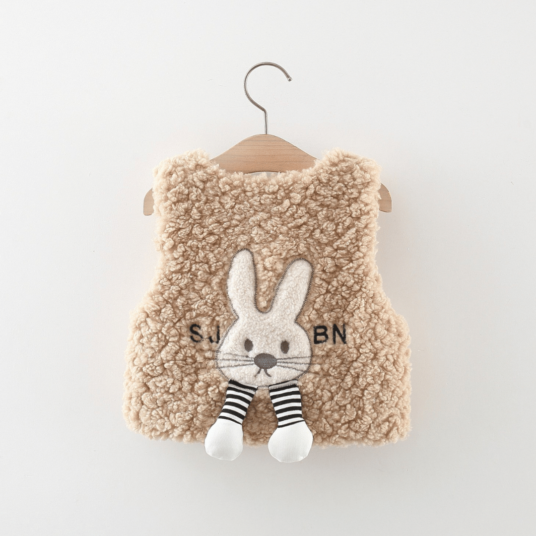 Fluffy Rabbit Embroidered Vest