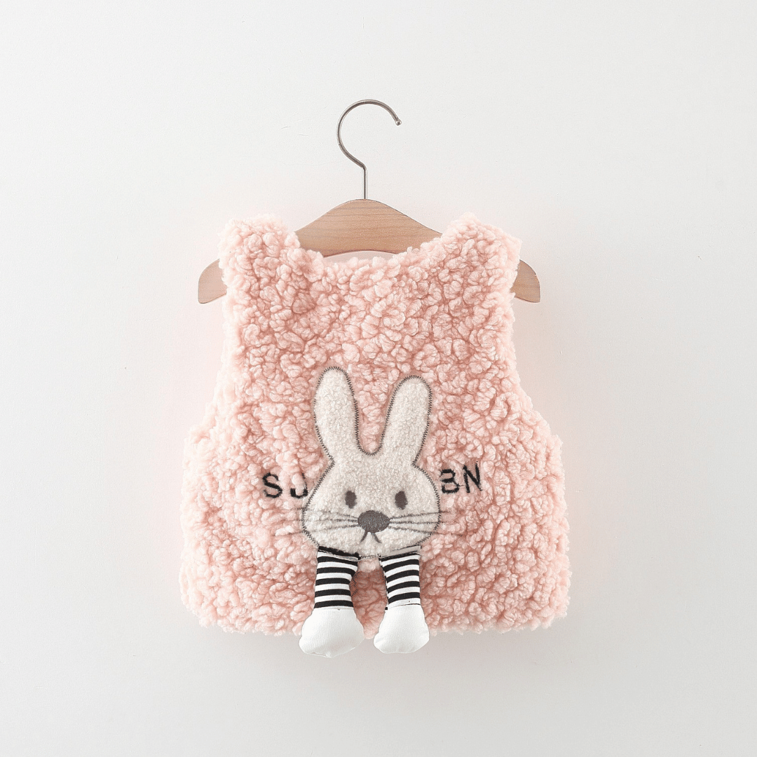 Fluffy Rabbit Embroidered Vest