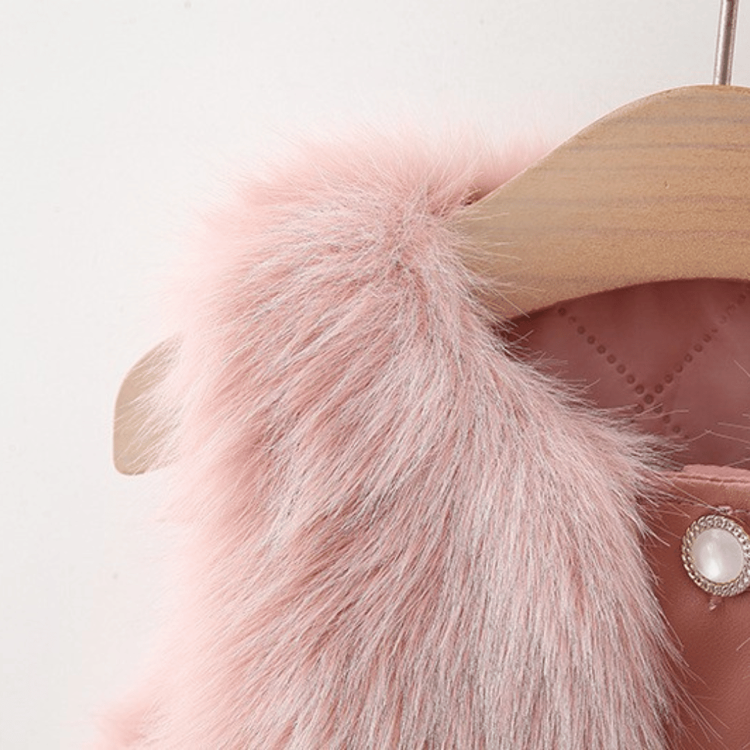 Princess Double Bow Faux Fur Baby Vest