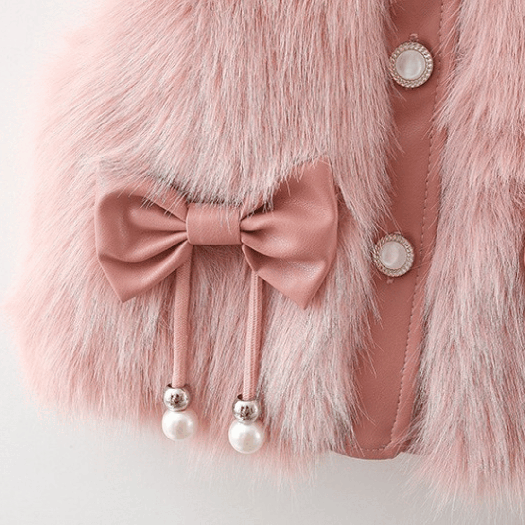 Princess Double Bow Faux Fur Baby Vest