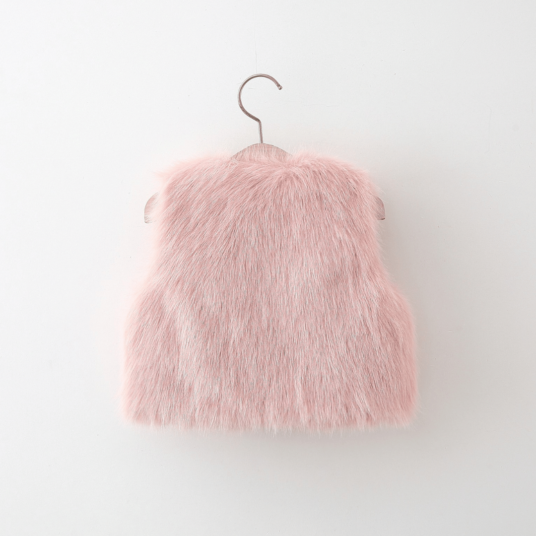 Princess Double Bow Faux Fur Baby Vest
