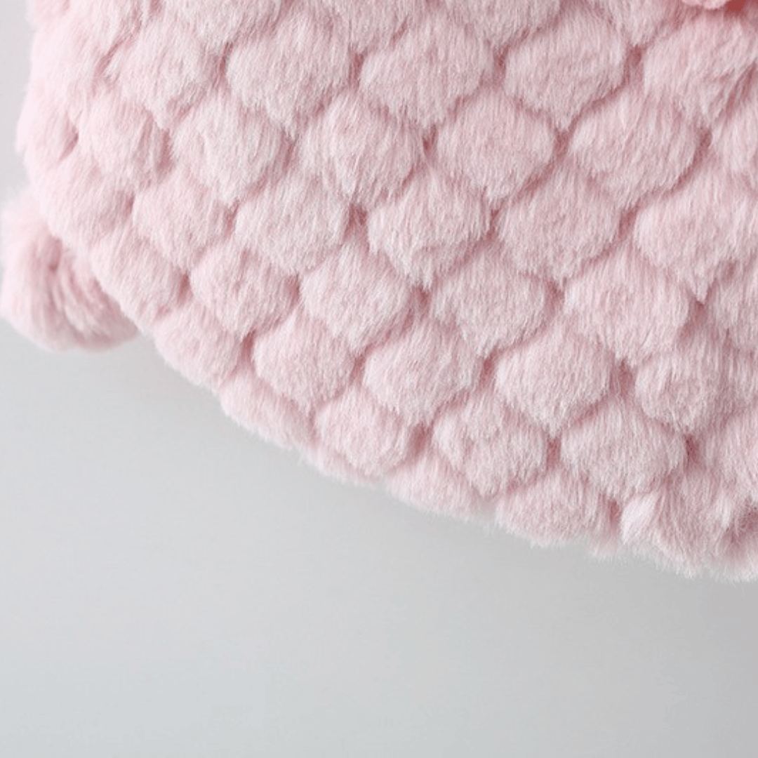 Princess Flower Hem Fur Ball Winter Vest