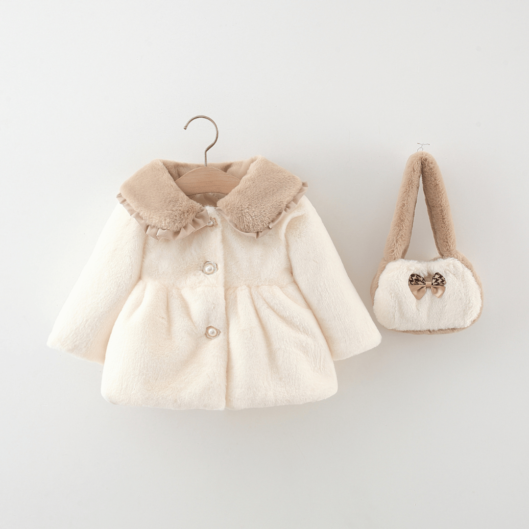 Princess Lace Fur Collar Winter Coat Set