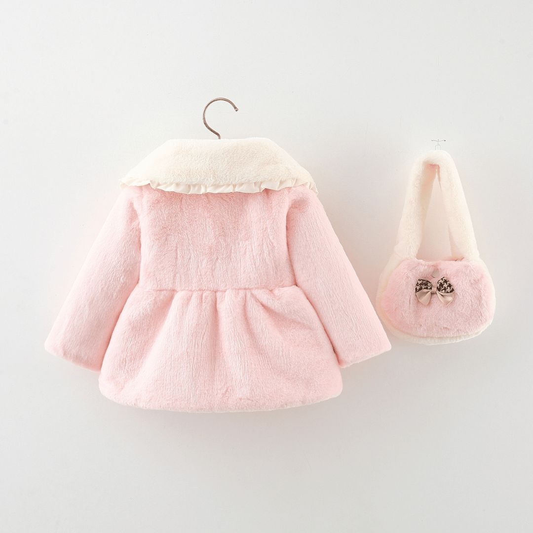 Princess Lace Fur Collar Winter Coat Set