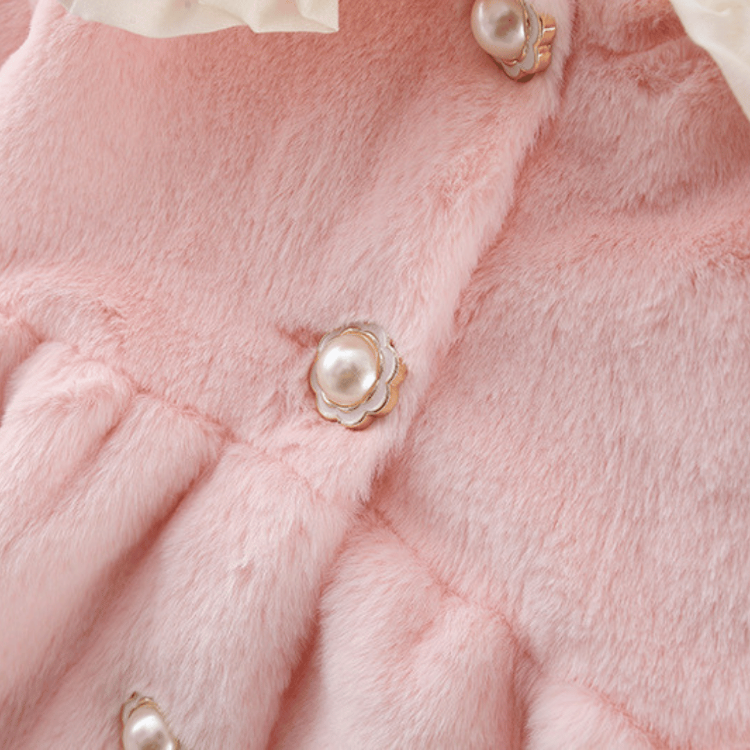 Princess Lace Fur Collar Winter Coat Set