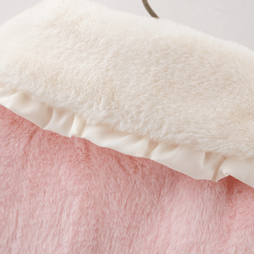 Princess Lace Fur Collar Winter Coat Set