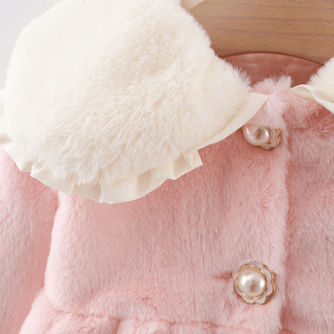 Princess Lace Fur Collar Winter Coat Set