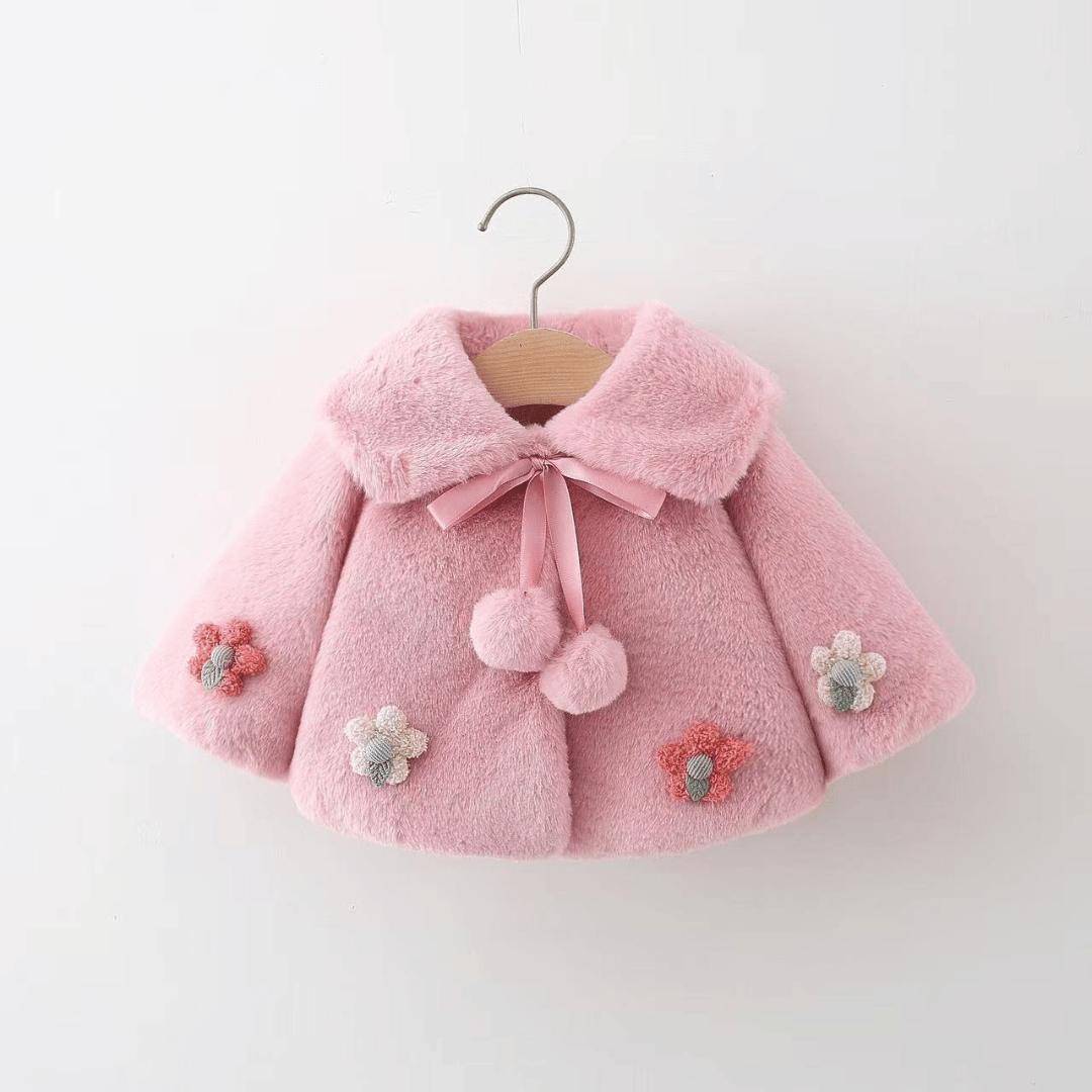 Princess Blossom Flower Lapel Winter Coat