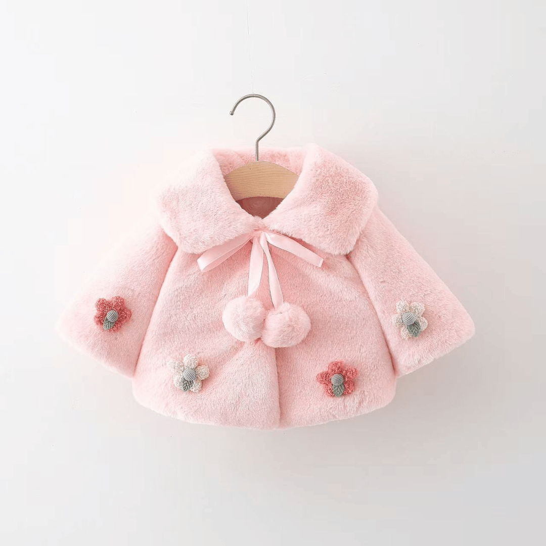 Princess Blossom Flower Lapel Winter Coat