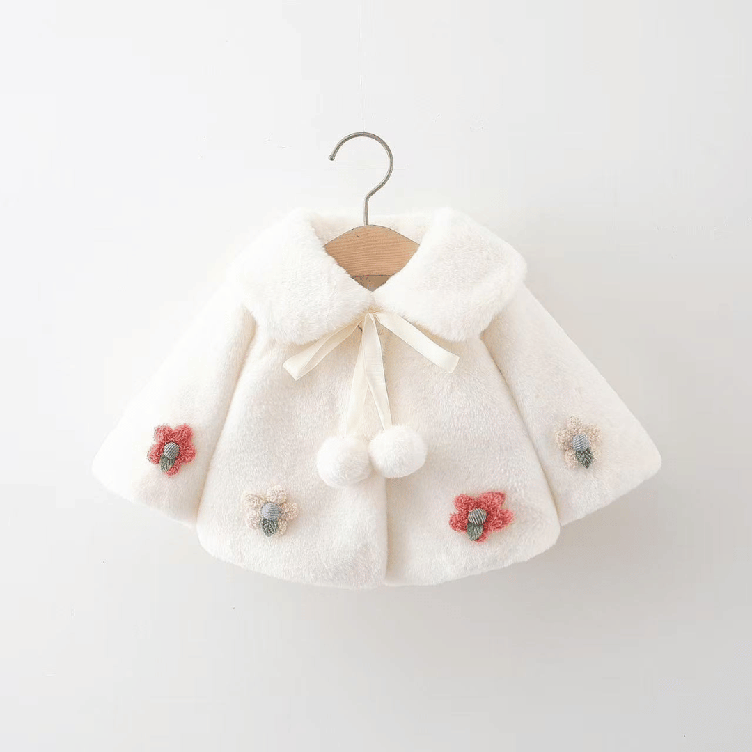 Princess Blossom Flower Lapel Winter Coat