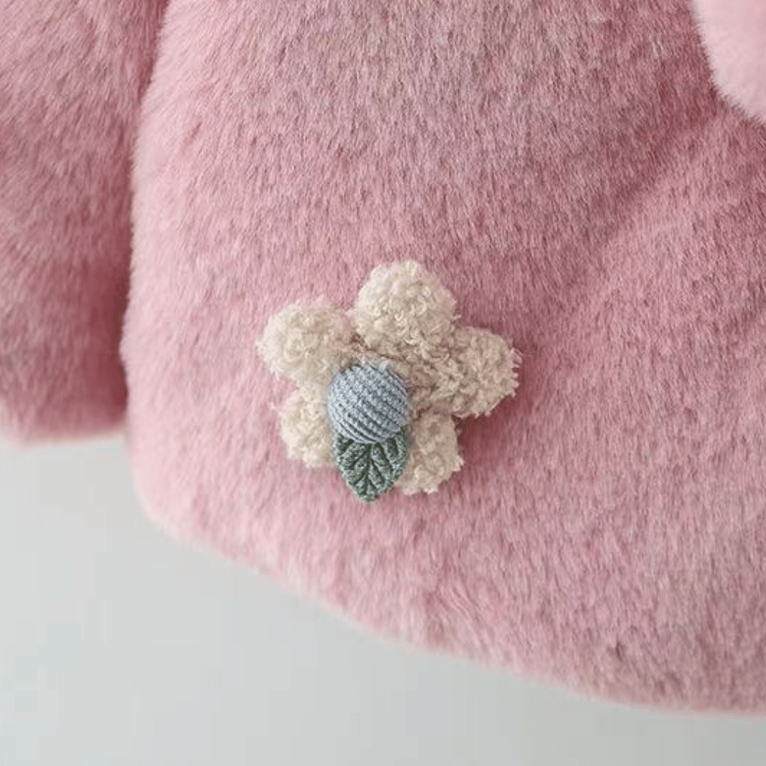 Princess Blossom Flower Lapel Winter Coat