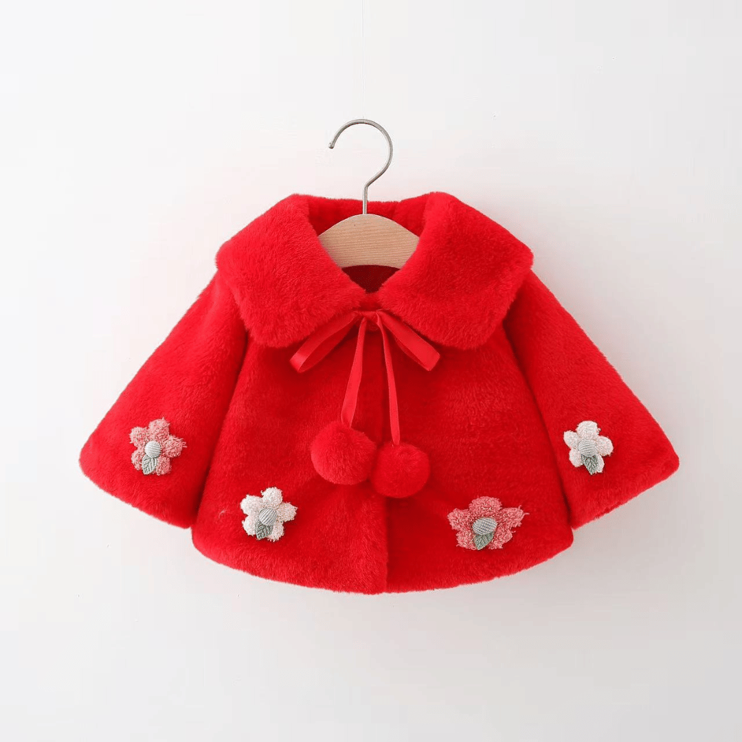 Princess Blossom Flower Lapel Winter Coat