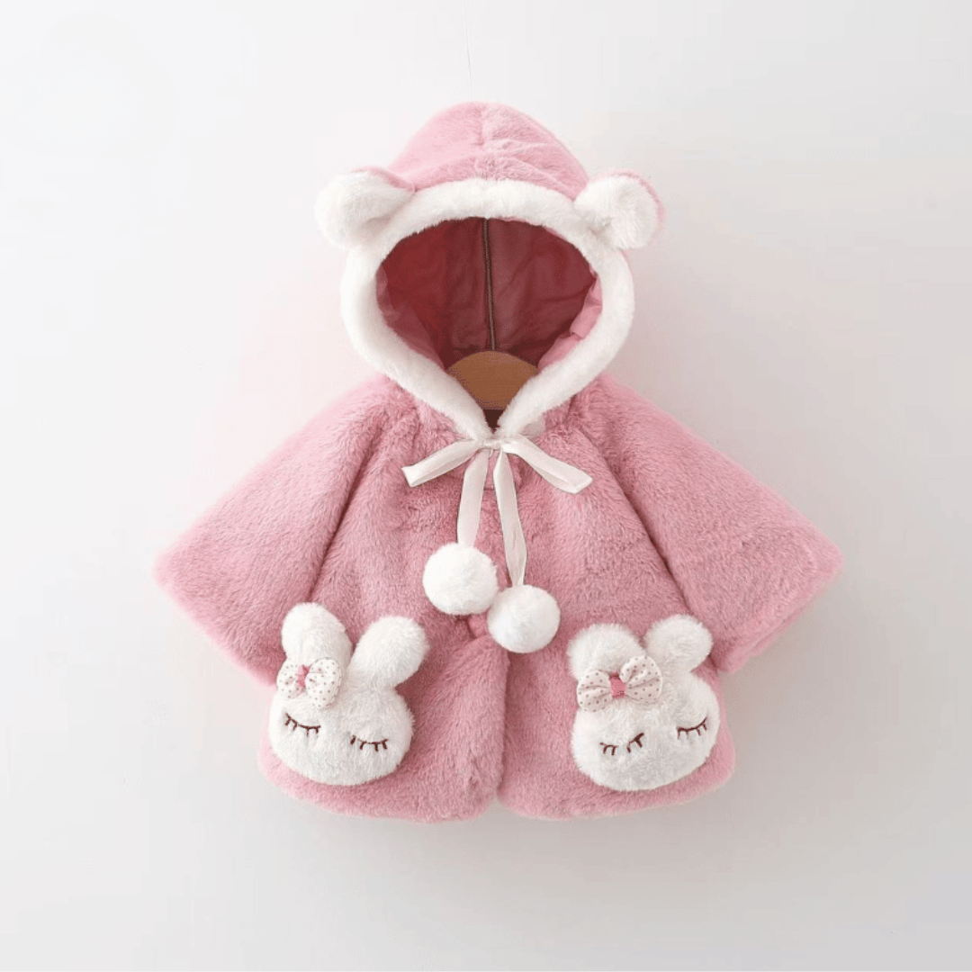Bunny Ear Hooded Fur Coat